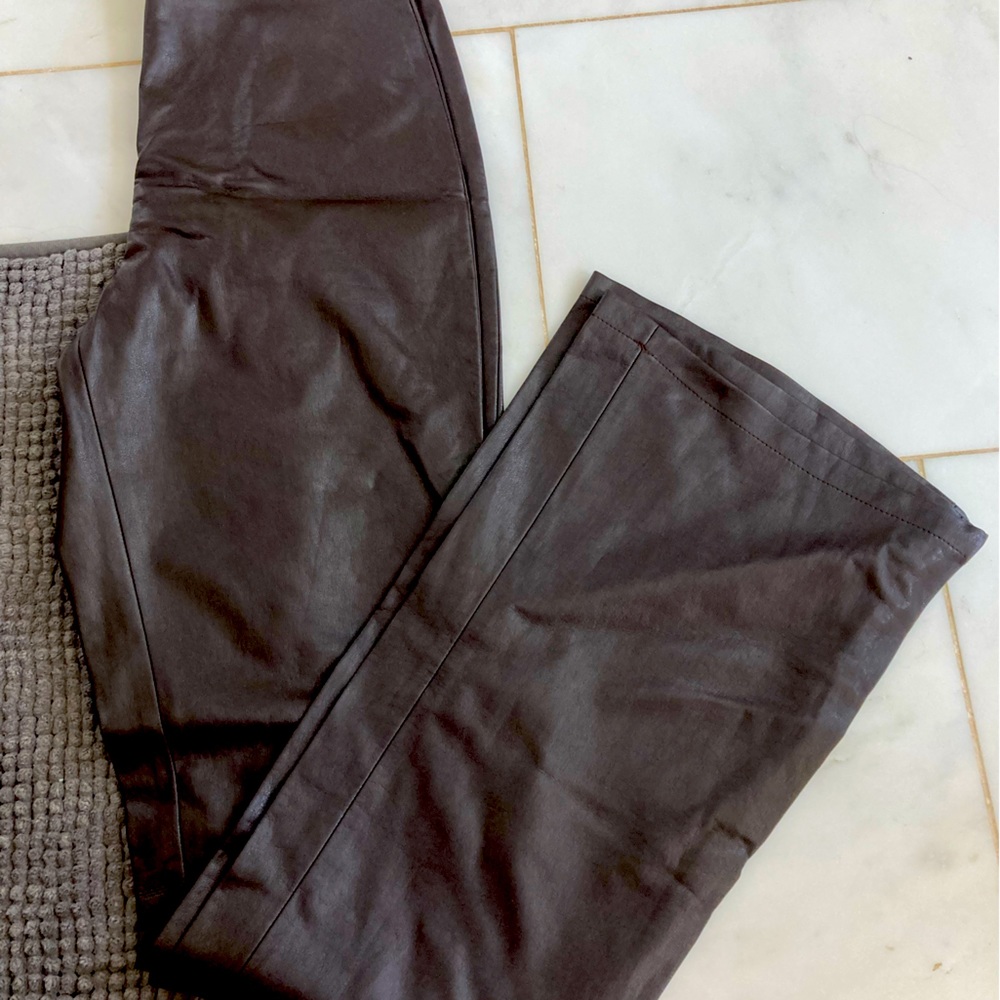 KS Selection faux leather pants zip front size 6